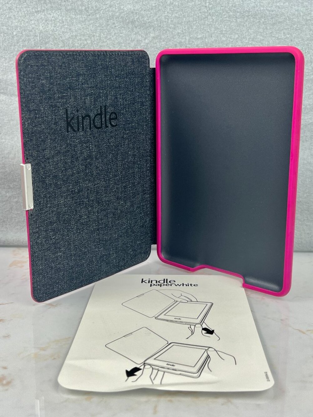 Amazon Kindle Paperwhite Hot Pink Leather Tablet Protective Case Like New